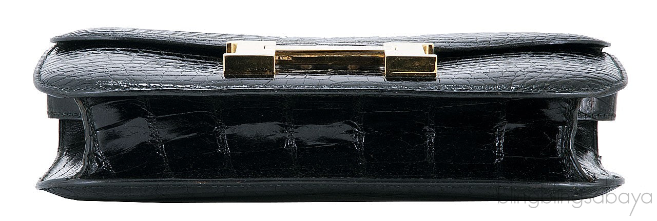 Constance Vintage Black Crocodile