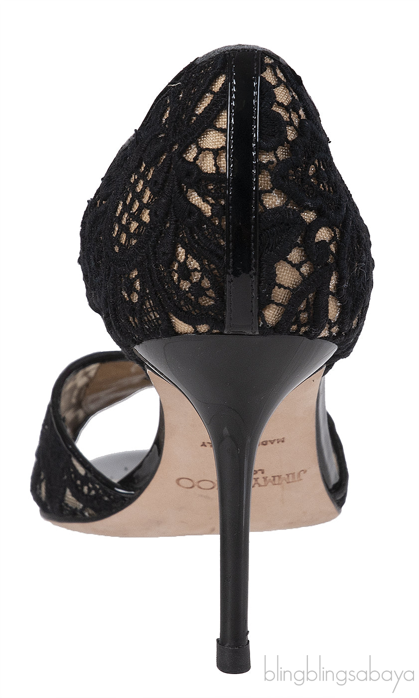 Jimmy Choo Black Flair Peep Sandals