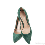 Emerald Suede Pointed Toe Heels
