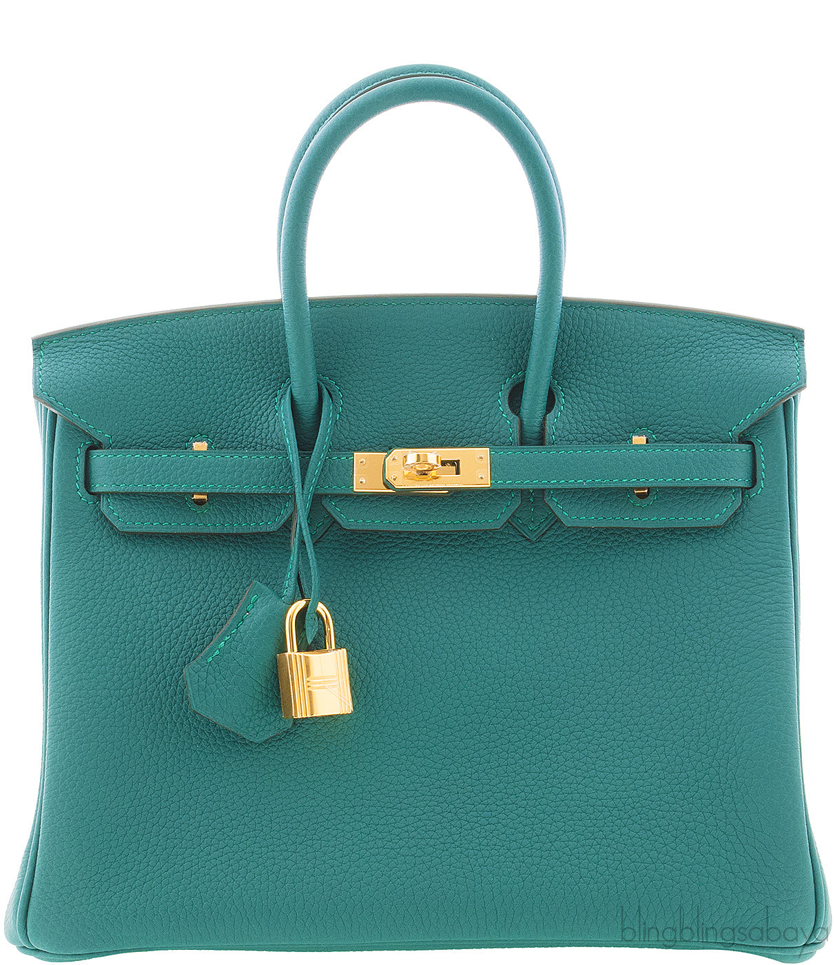 Birkin 25 Malachite Togo GHW