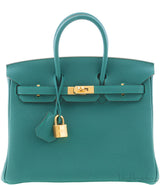 Birkin 25 Malachite Togo GHW