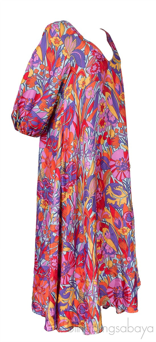 Opera Asymmetric Floral-print Maxi Dress