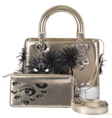 Christian Dior Lady Dior Art "Manal Aldowayan" Metallic Palm Art Bag