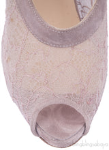 Old Rose Mesh Suede Peep Toe Pump