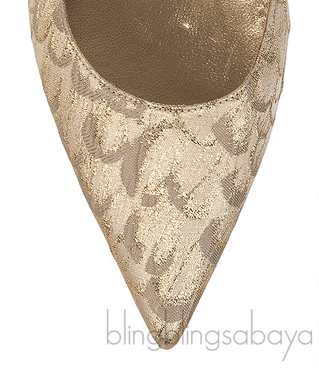 Dolce & Gabbana Metallic Gold Pointed Toe Flat Shoes