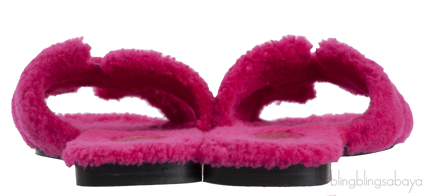 Fuchsia Oran Teddy Bear Sandals