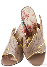 Leaf Gold Serpent Heel Slide Mule