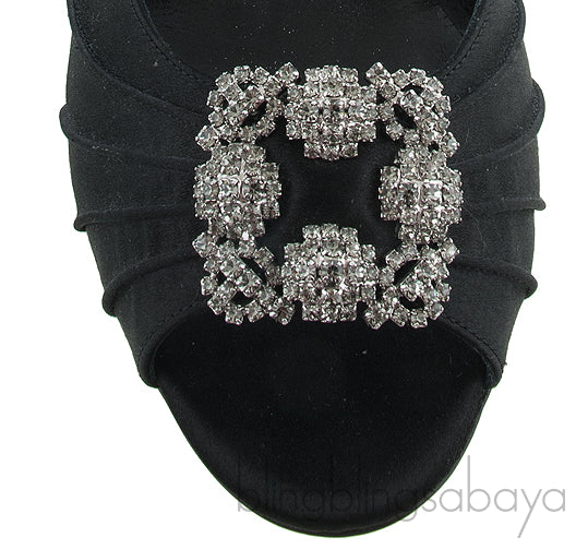 Manolo Blahnik Cassia Black Peep Slingback Pump