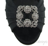 Manolo Blahnik Cassia Black Peep Slingback Pump