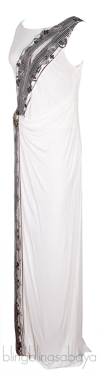 White Sleeveless Printed Dress