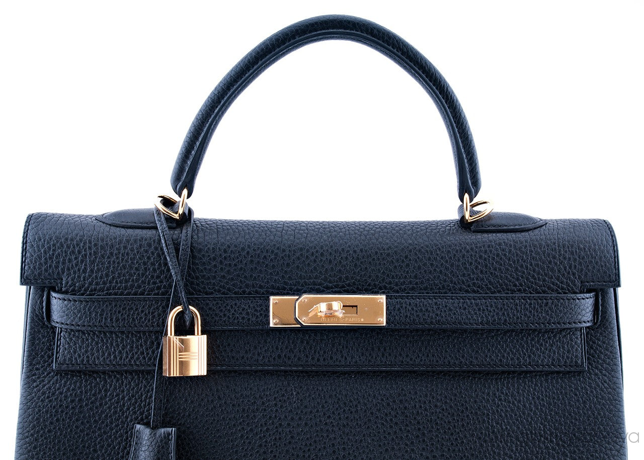 Kelly 35 Black Togo