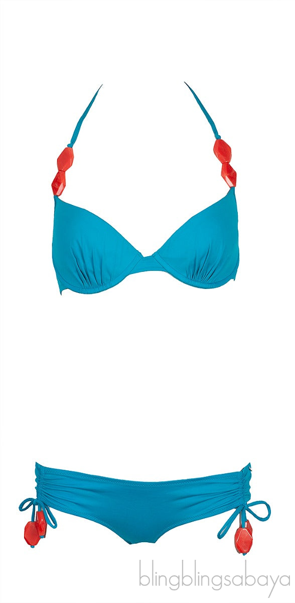 Aqua Blue Two-Piece Swimsuit