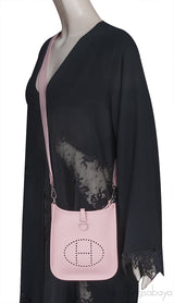 Hermès Mini Evelyne TPM 16 Rose Sakura Amazone Taurillon Clemence PHW