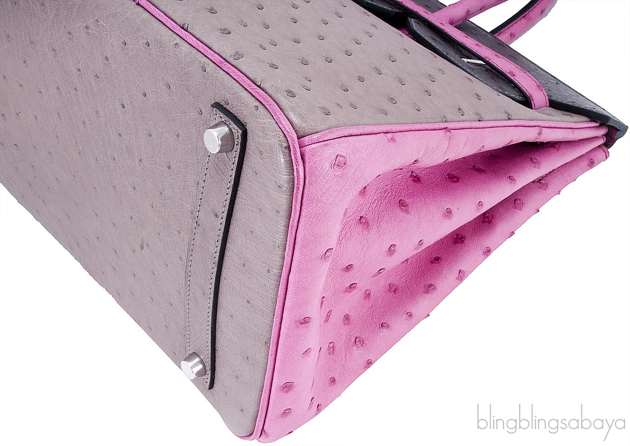 Birkin 35 Tri-Color Ostrich PHW