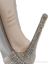 PVC Light Gold Crystal Heels