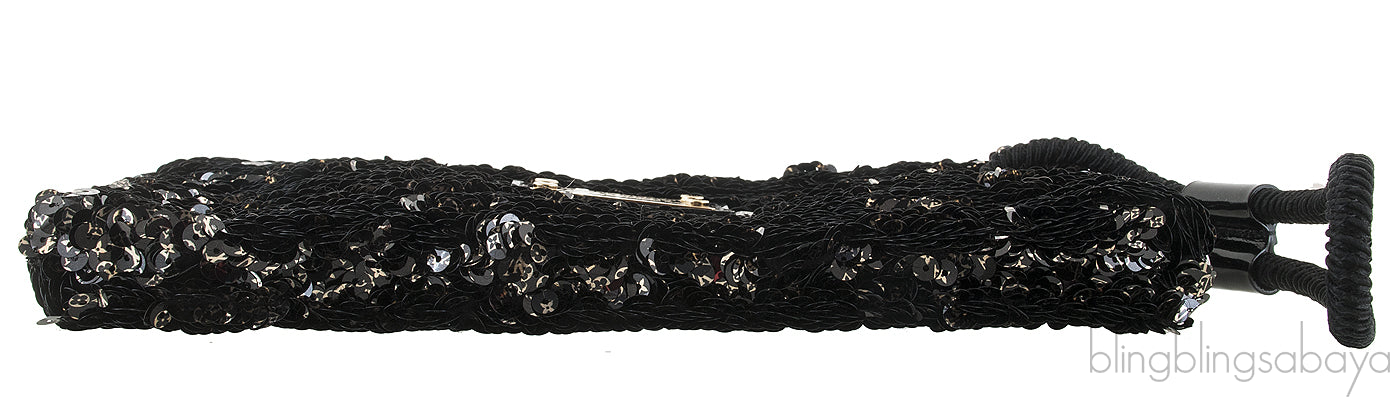 Sequin Black Pochette Rococo