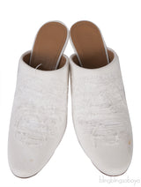 Loewe White Ripped Denim Mules