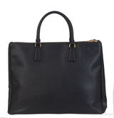 Prada Large Saffiano Black Double Zip Tote