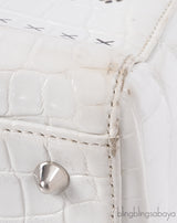 Christian Dior Lady Dior White Printed Crocodile Medium Bag