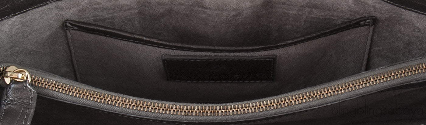 Grey Long Crocodile Clutch