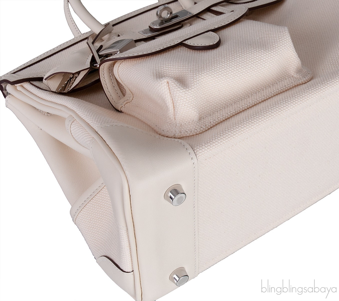 Birkin 25 Cargo Nata Toile Goeland Bag Swift PHW