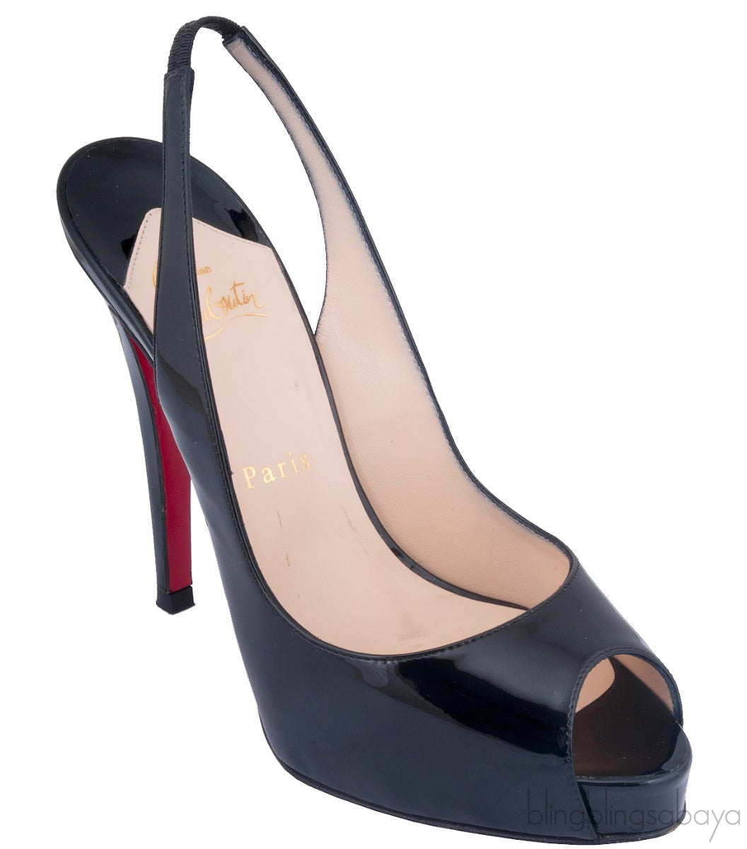 N° PRIVE BLACK PATENT SLINGBACK PUMP
