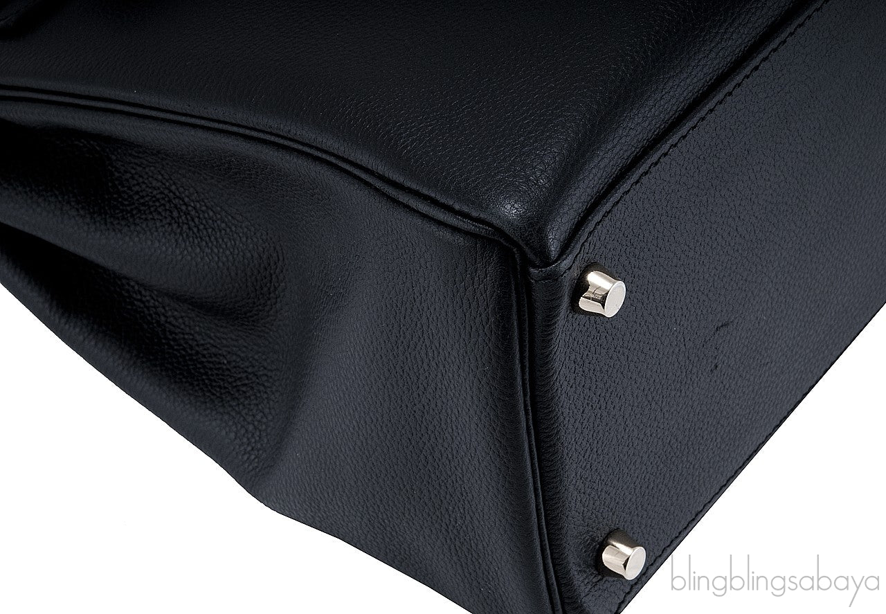 Kelly 35 Black Togo Retourne GHW