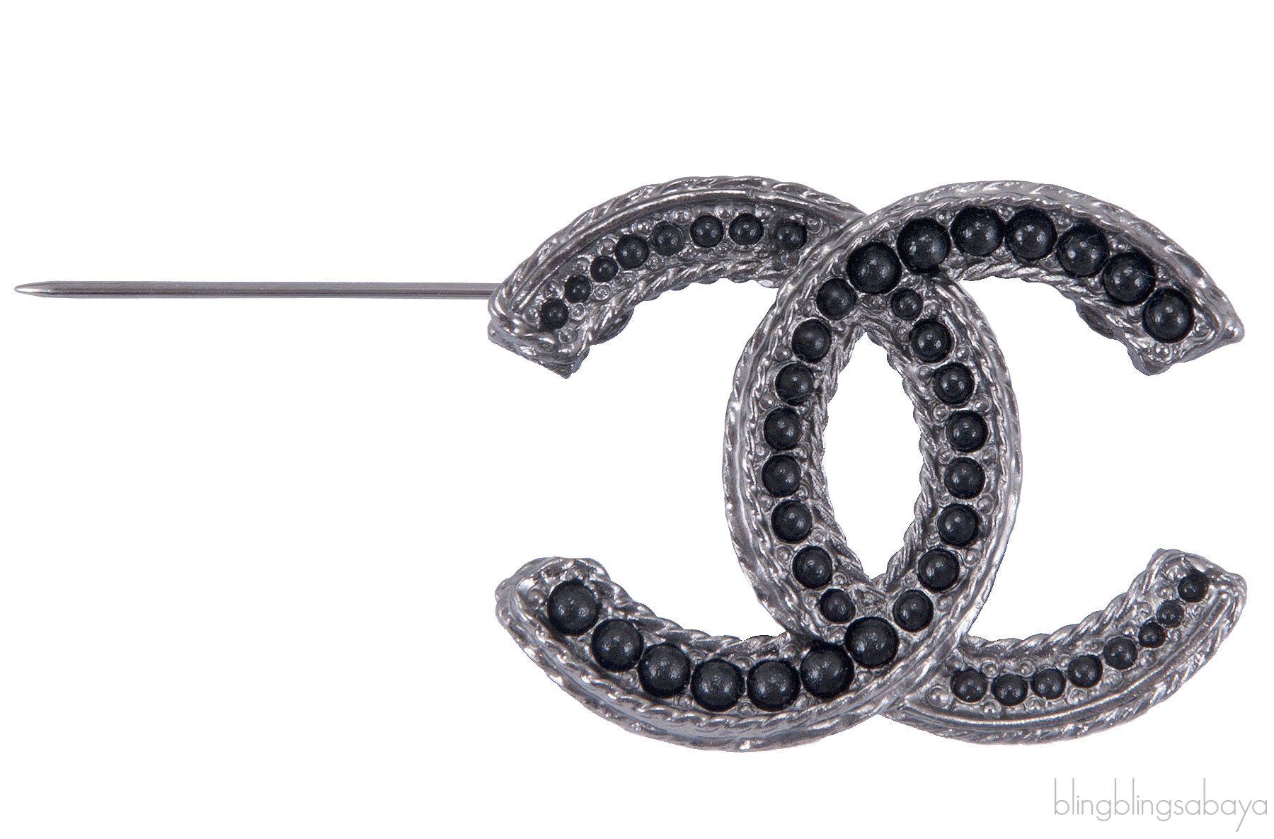Ruthenium CC Pin Brooch