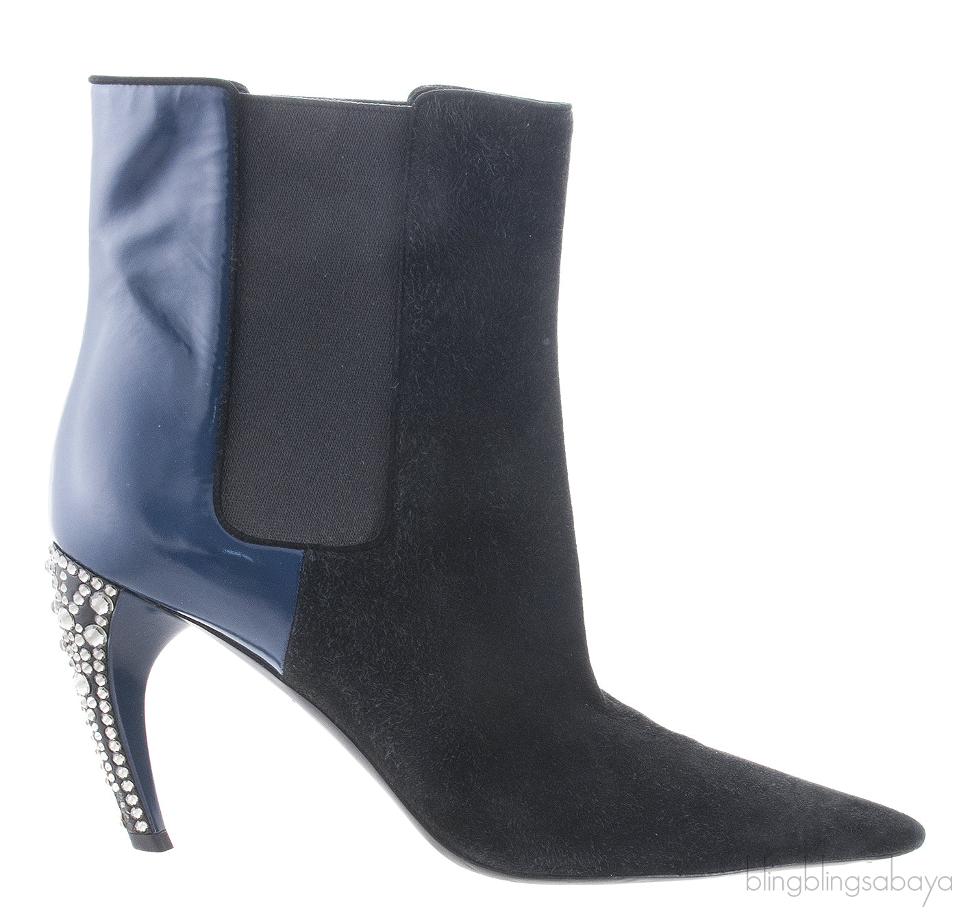 Pointed-toe Boots Crystal Heels
