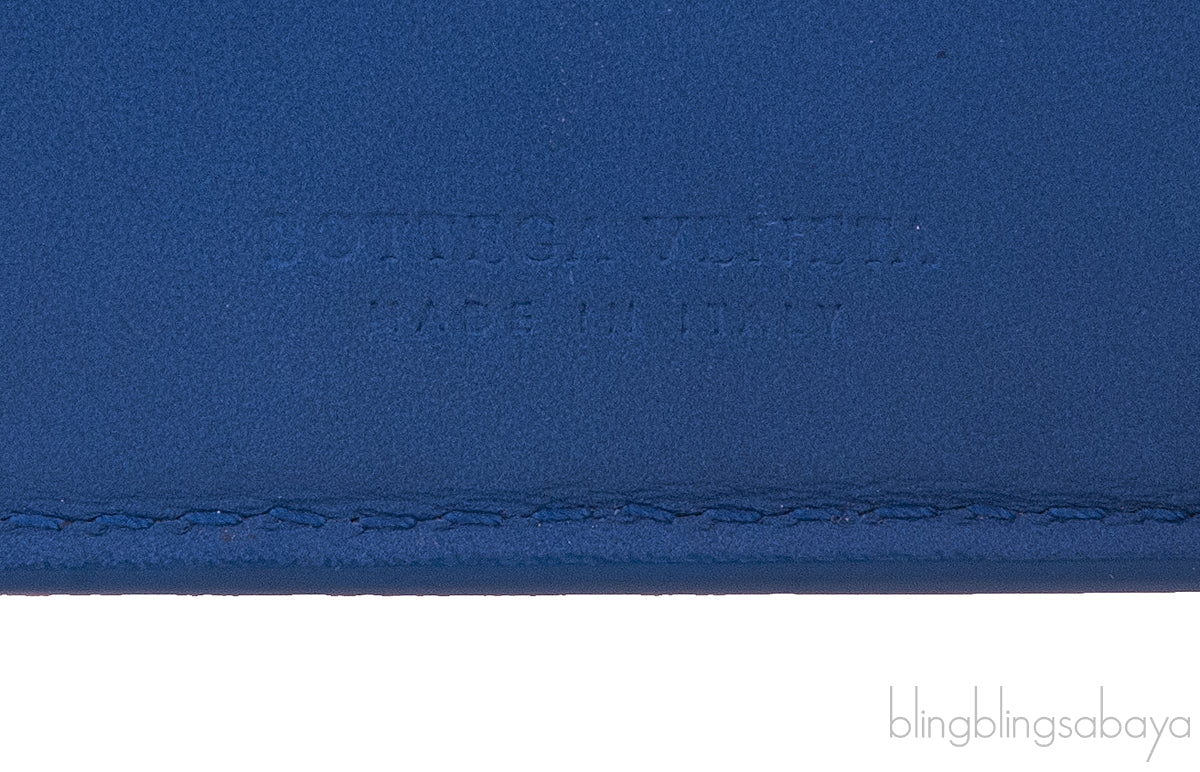 Bottega Veneta Blue Intrecciato Bi-fold Wallet