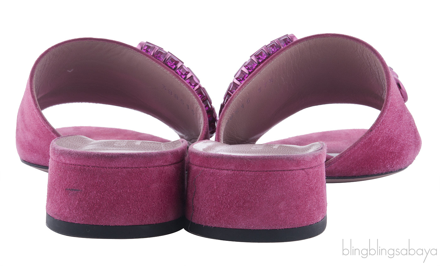 Fuchsia Suede Maxine Sandals