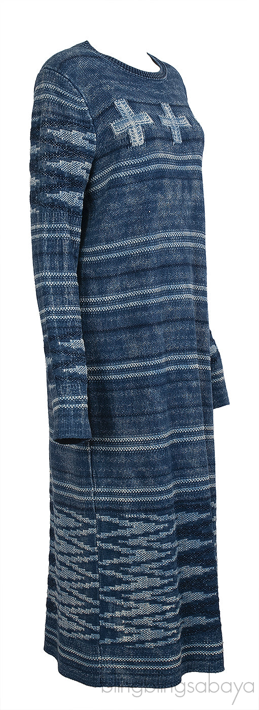 PRL x Naiomi Glasses Blue Knit Jumper Dress