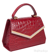 Leia Red Croc Print Mini Bag