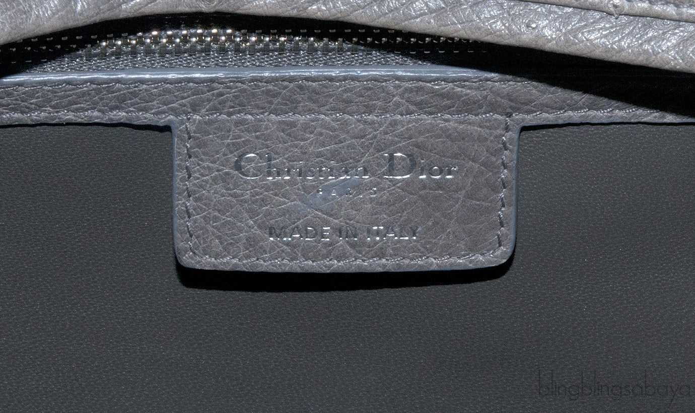 Lady Dior Grey Ostrich
