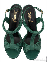 Green T Strap Slingback Heels
