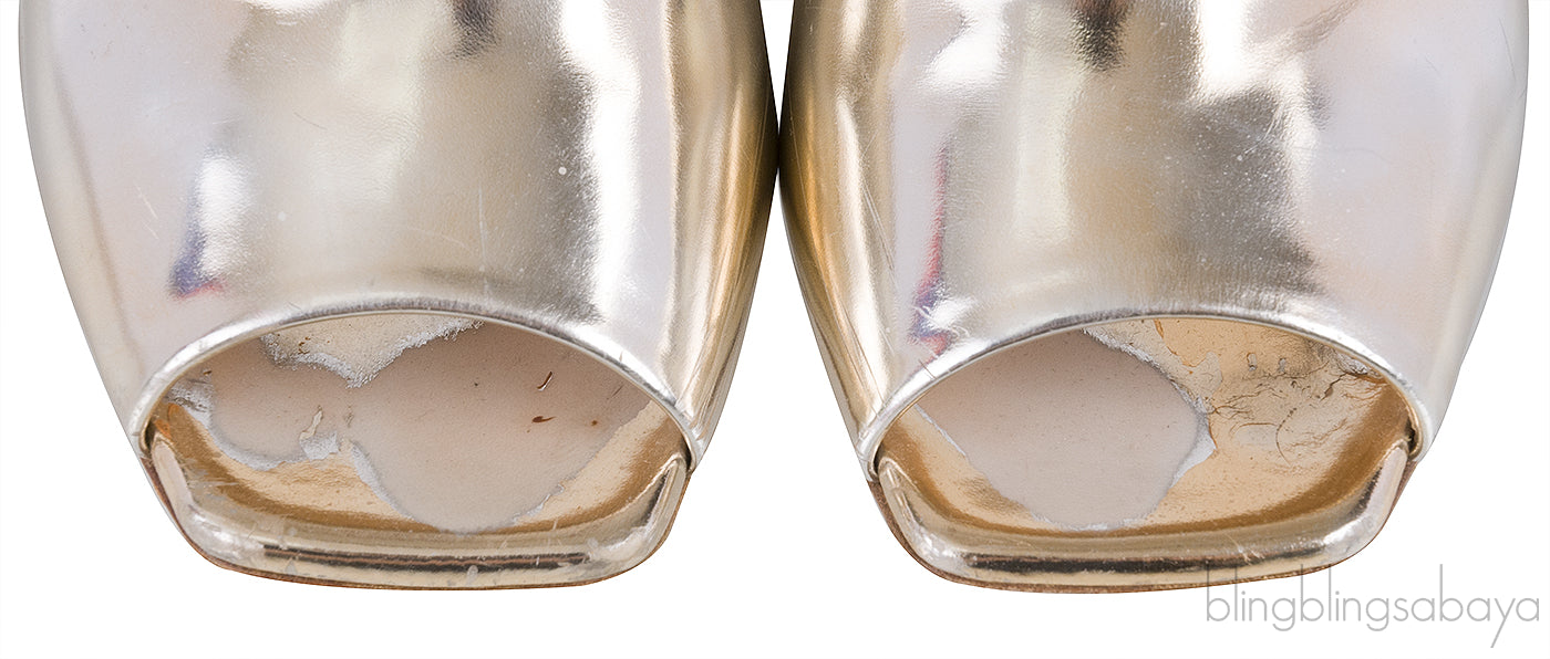 Rose Gold Peep Toe Sandals
