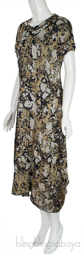 Abstract Print Metallic Multicolor Dress