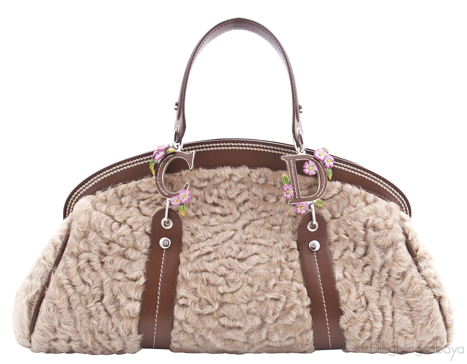 Persian Lamb Fur Satchel Handbag