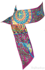 Pink Multicolor Printed Twilly