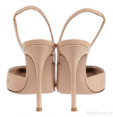 Nude PVC Slingback Pumps