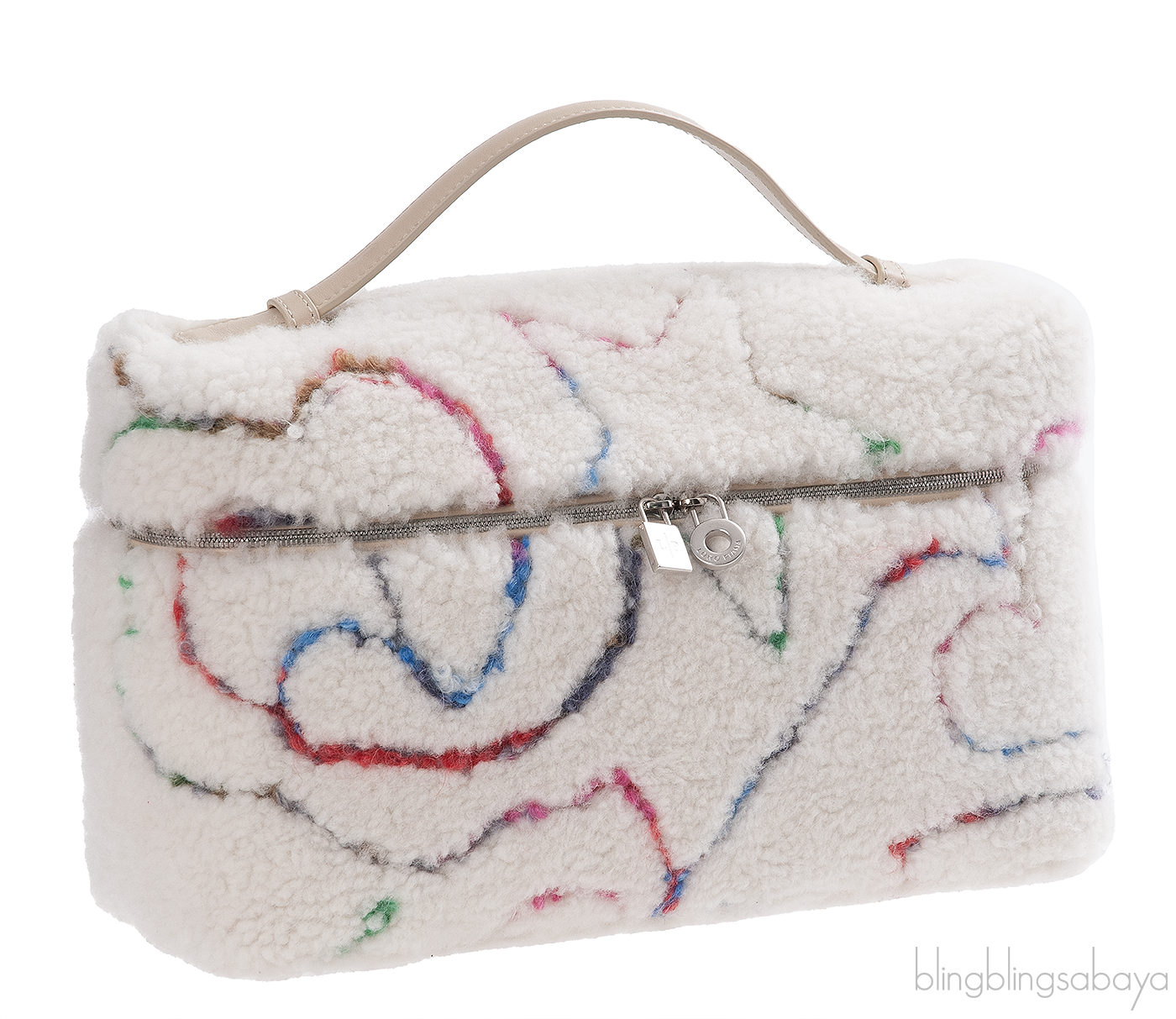 Loro Piana Extra Pocket L27 Shearling Embroidery Shoulder Bag