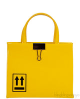 Yellow Patent Mini Box Bag