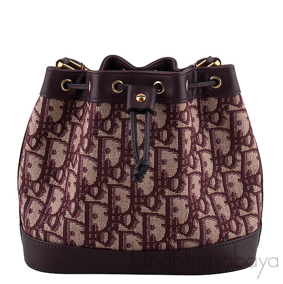 Oblique Drawstring Mini Bucket Bag