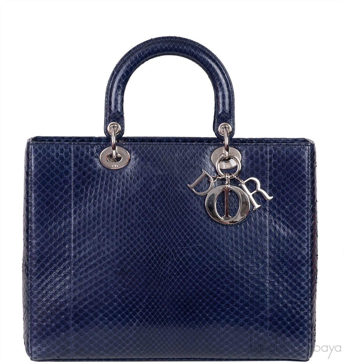 Lady Dior Large Blue Python Bag