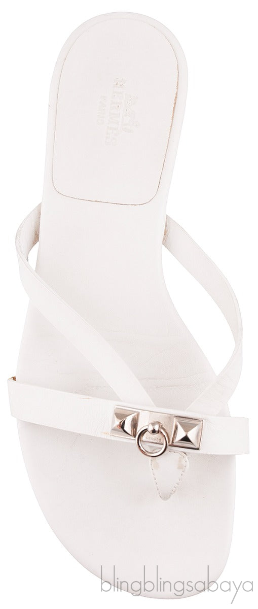Corfou White Slip-on Sandals