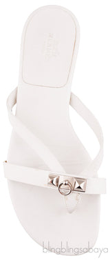 Corfou White Slip-on Sandals