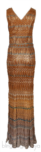 Metallic Gold Sleeveless Maxi Dress