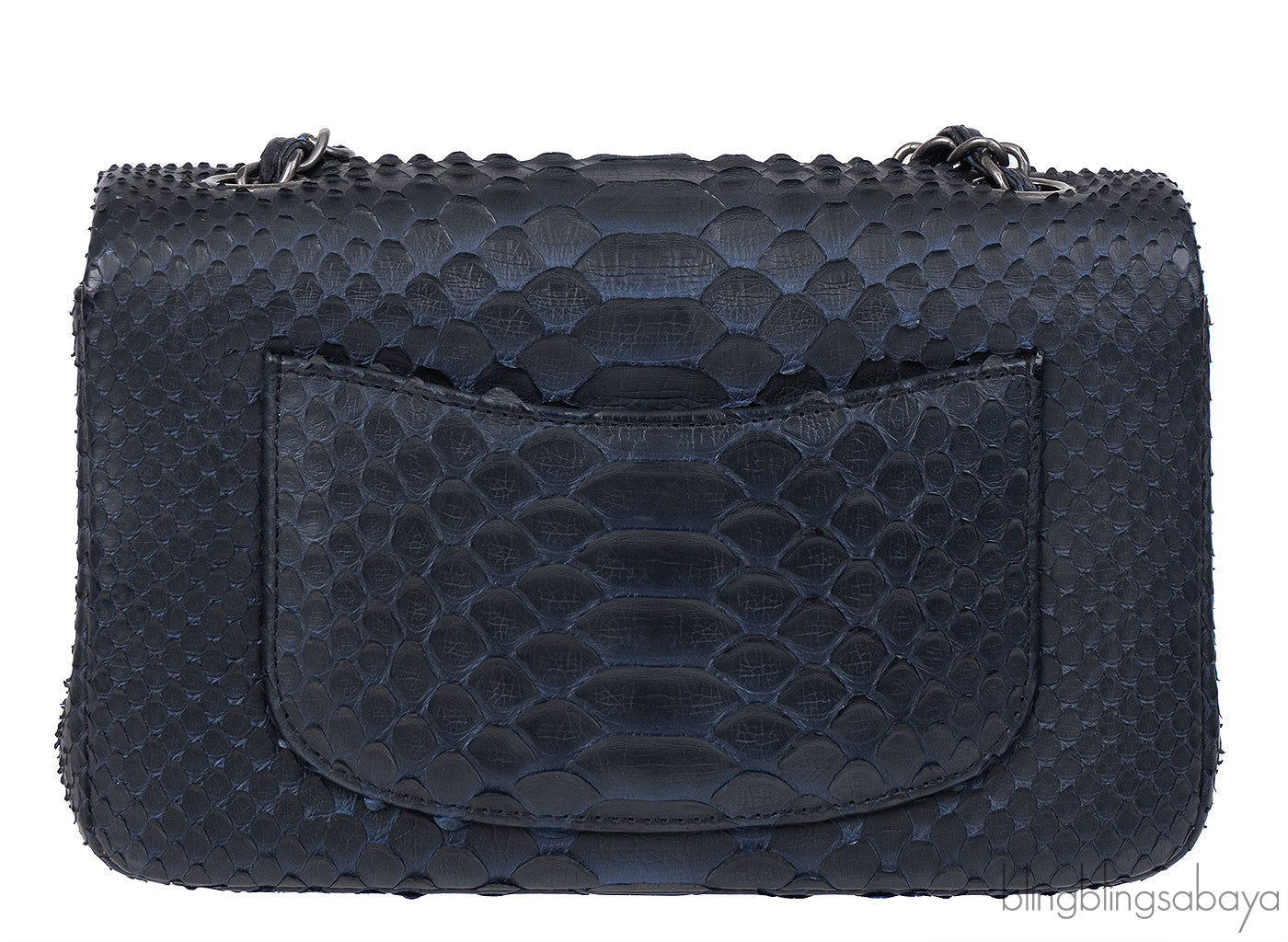 Chanel Black/Blue Python Mini Flap bag RHW