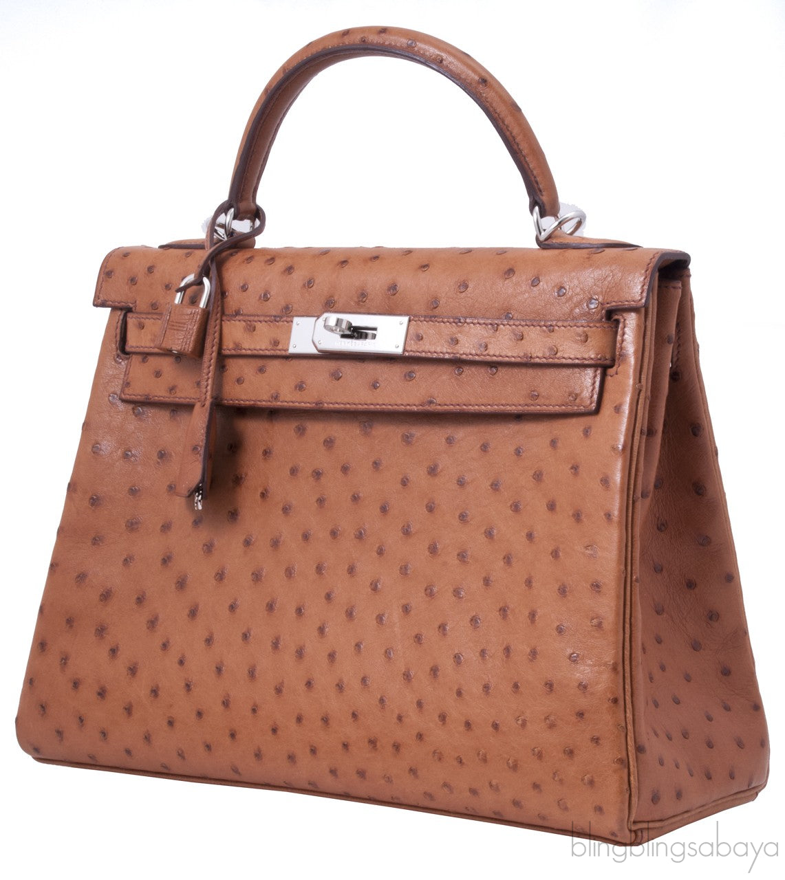 Kelly 32 Cognac Gold Ostrich