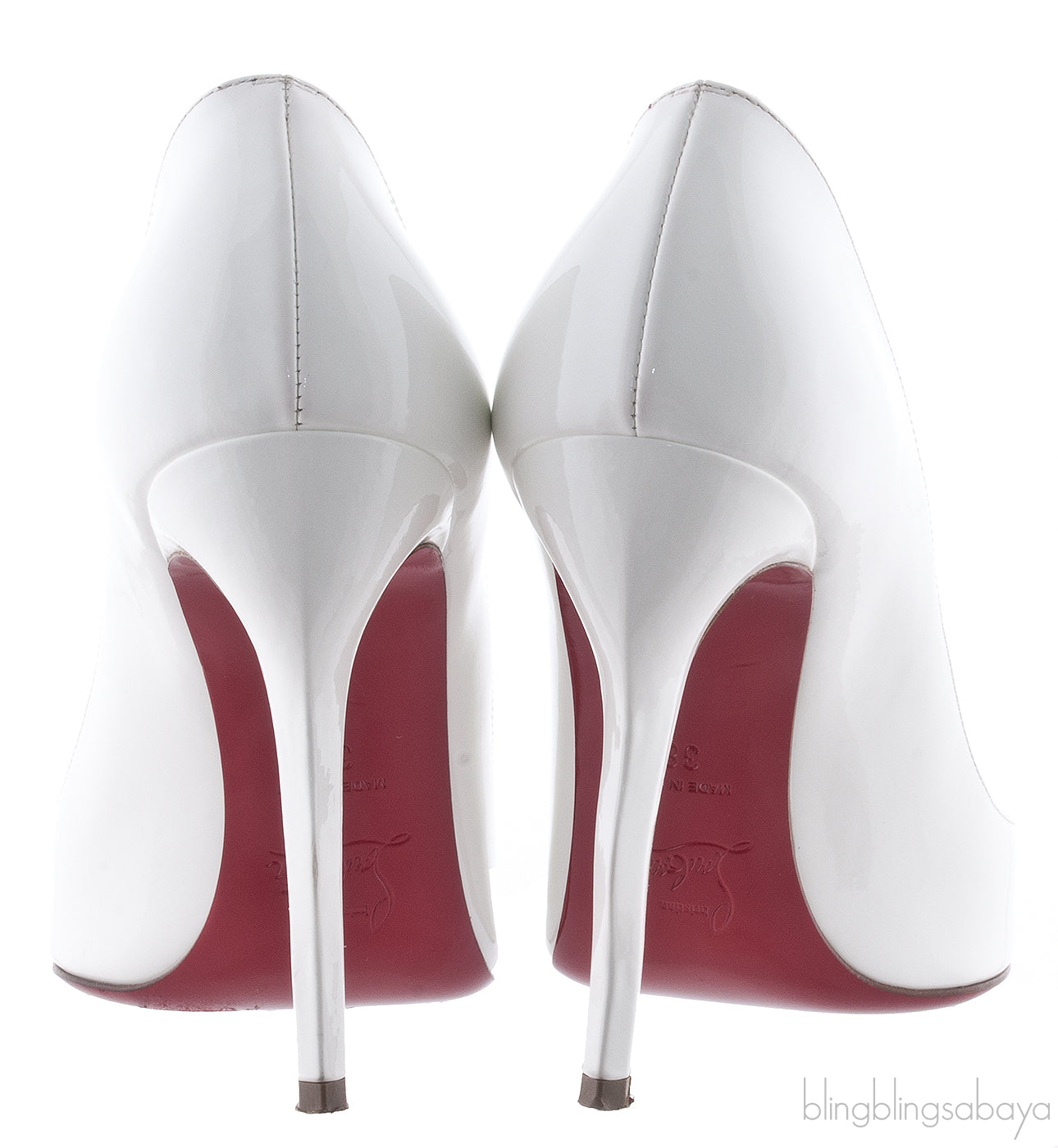 Jolly White Patent Squiggle Heel